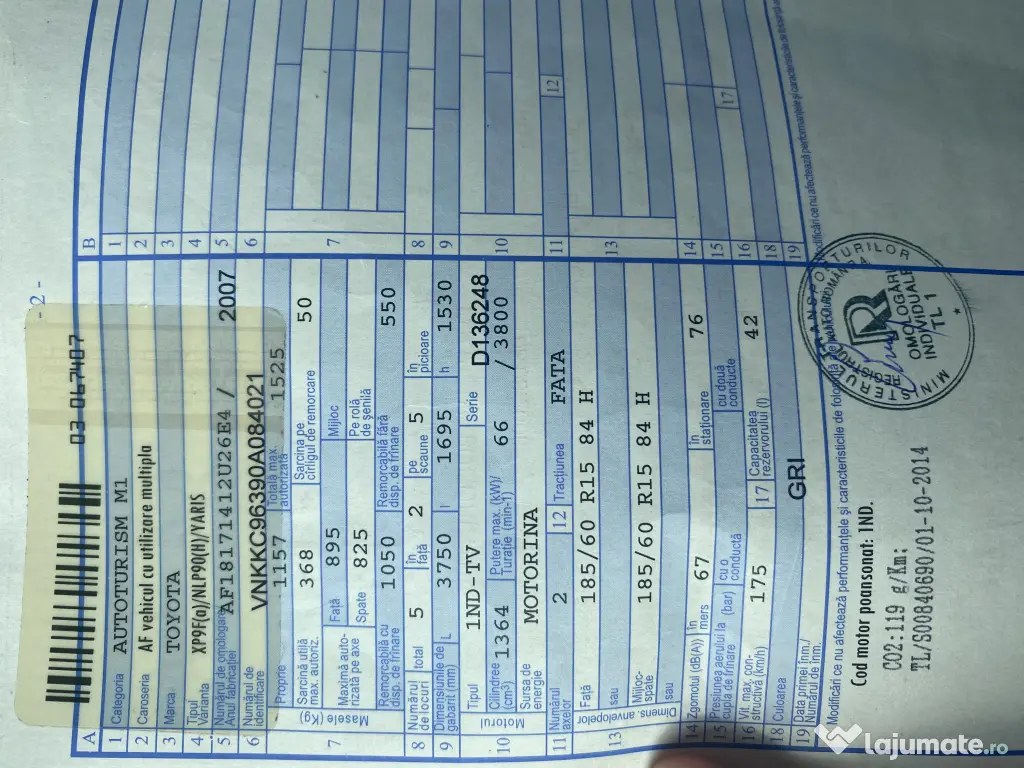 🚗 Toyota Yaris 1.4 D-4D – Motorină – 168.000 km 