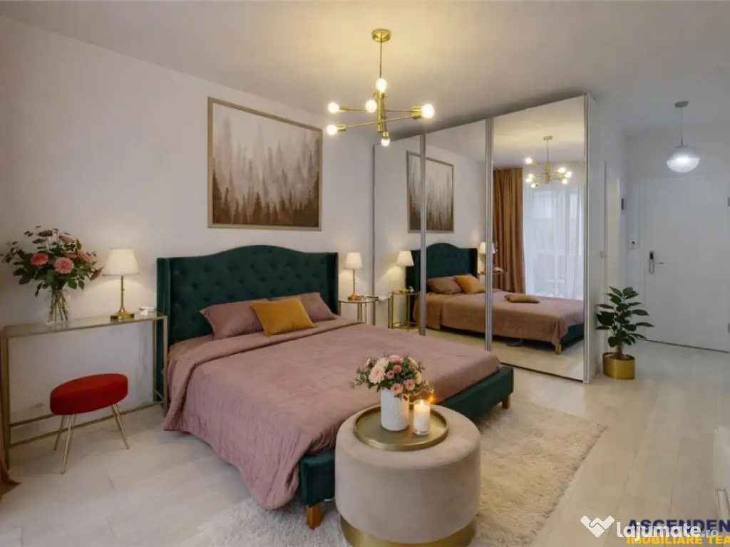 Eleganta garsoniera, decomandata, mobilata, terasa, boxa, Av