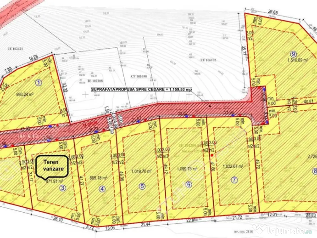 Teren intravilan 871 mp in Tocile pretabil casa de vacanta 