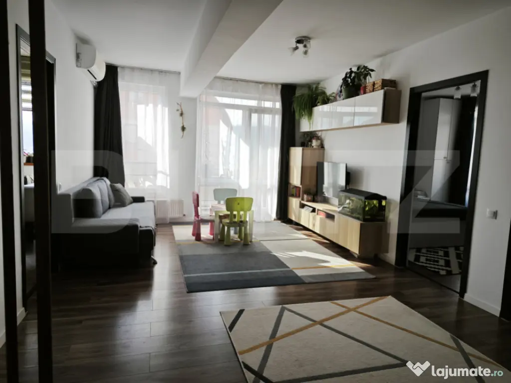 Apartament 3 camere 60 mp, expunere sudica, 2 balcoane, parc 