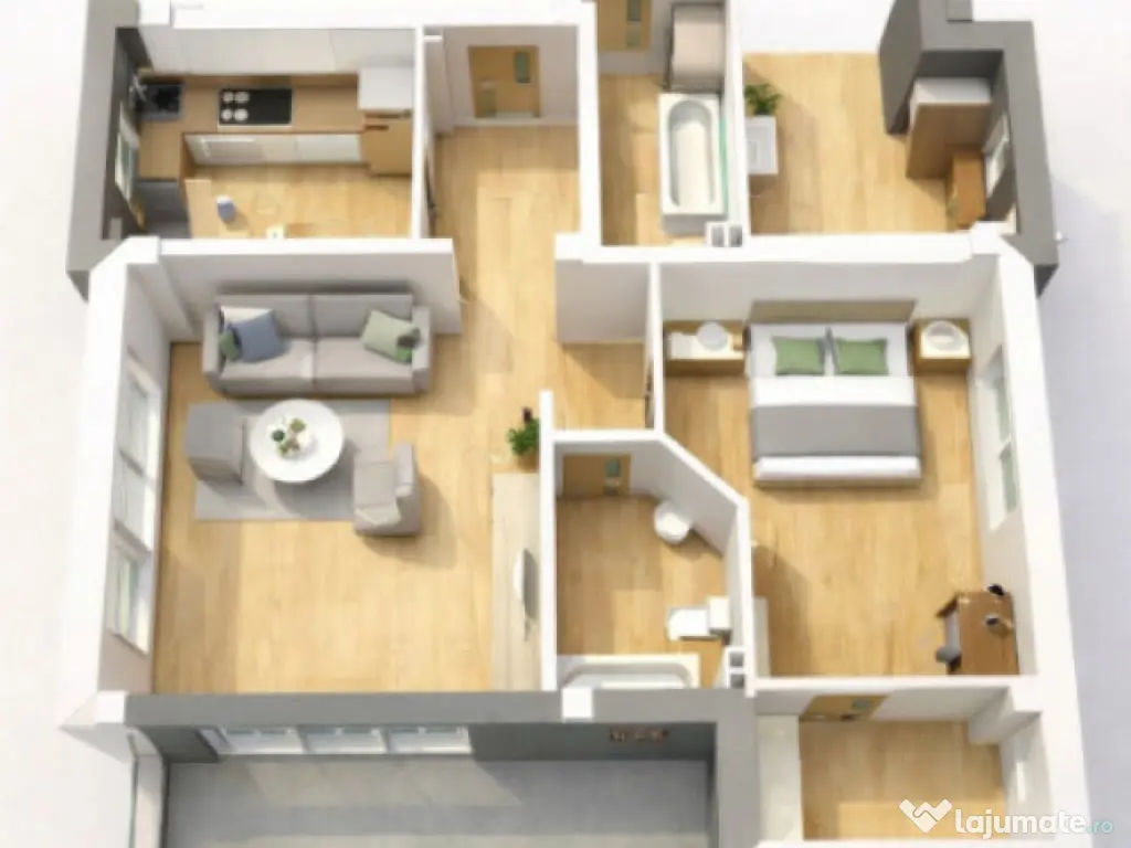 Apartament 2 camere, 65.28 mp, zona Vest FINISAT!