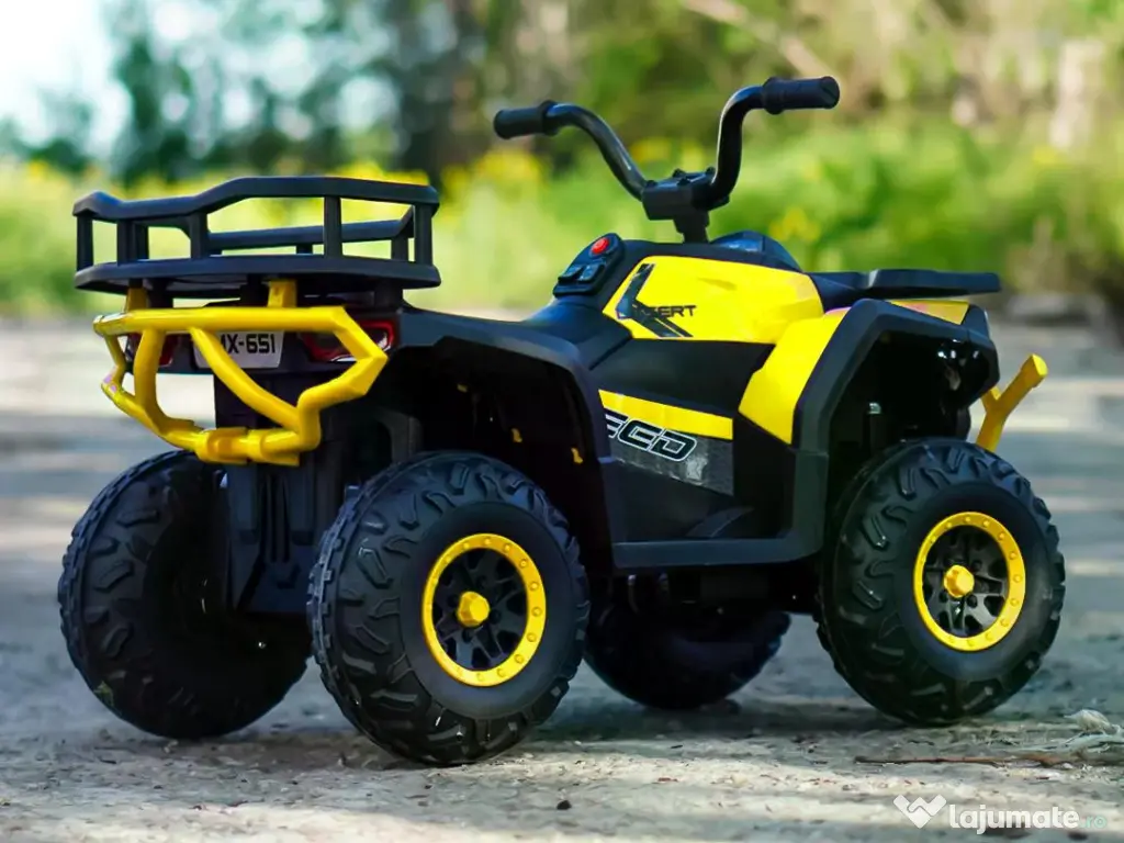 ATV electric pt. copii Mini DESERT, 4x 30W 12V, cu telecomanda Yellow