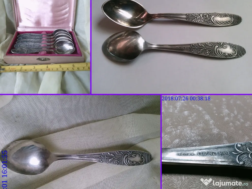Lingurite vechi rare set 6 buc si Caseta originala