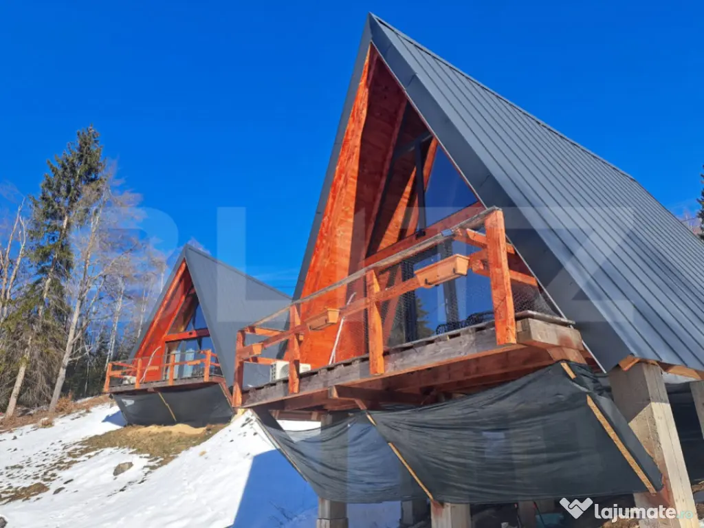 Oportunitate de investiție – 3 Cabane A-Frame la cheie î 