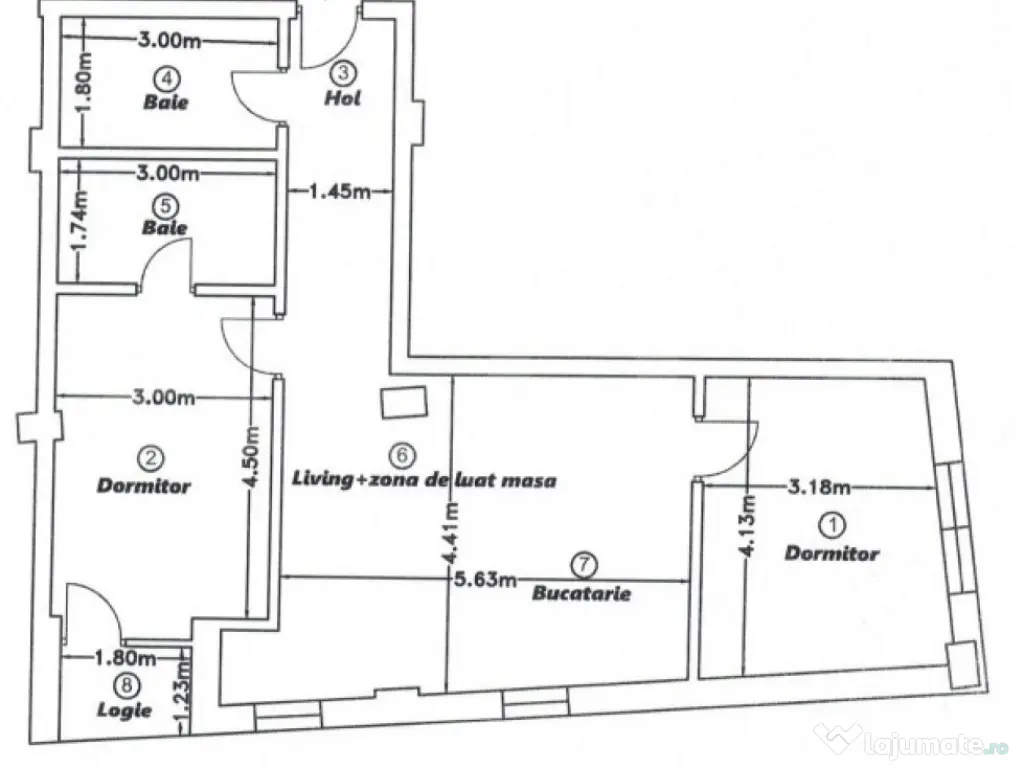 Apartament 3 camere, 70 mp, etaj intermediar, zona Corneliu 