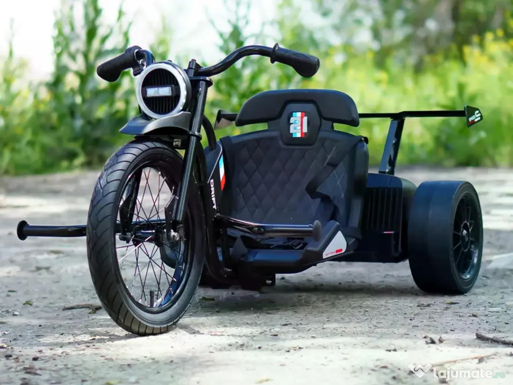 Tricicleta electrica cu functie Drift, Kinderauto BJSX2338, 2x 250W Black 