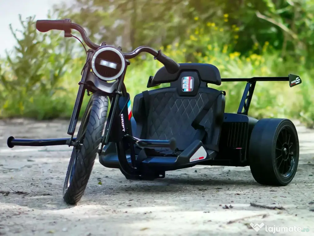 Tricicleta electrica cu functie Drift, Kinderauto BJSX2338, 2x 250W Black 