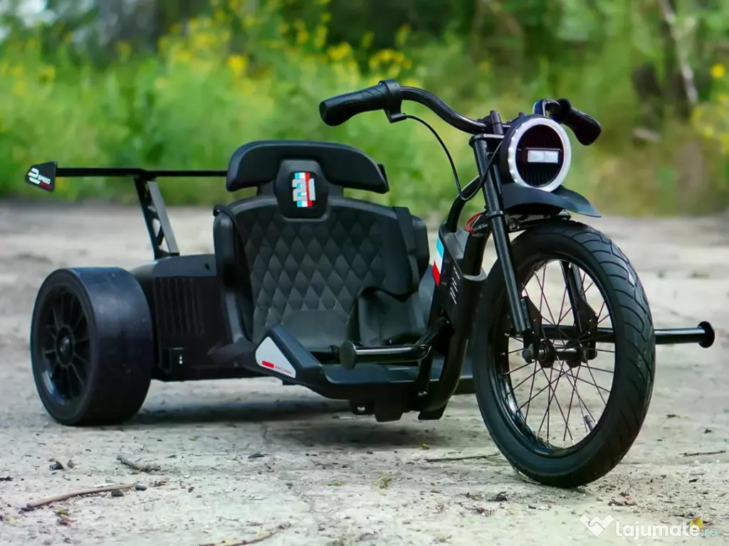 Tricicleta electrica cu functie Drift, Kinderauto BJSX2338, 2x 250W Black 