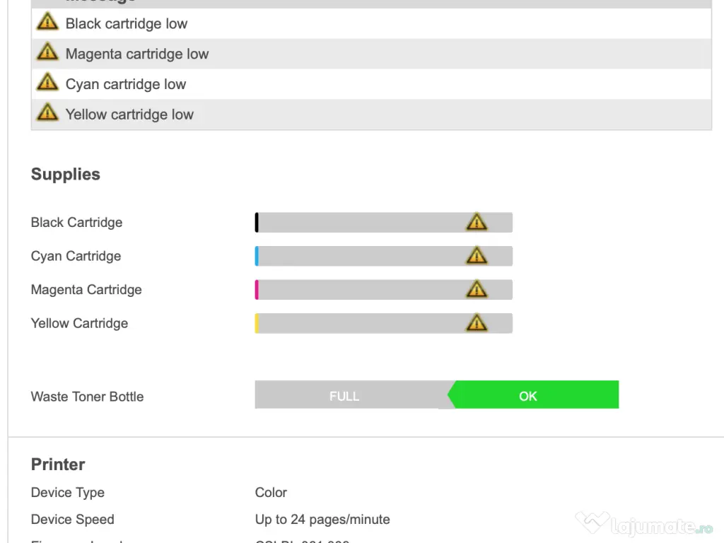 Imprimantă laser color Wi-Fi Lexmark C3224dw Duplex acasă și birou 