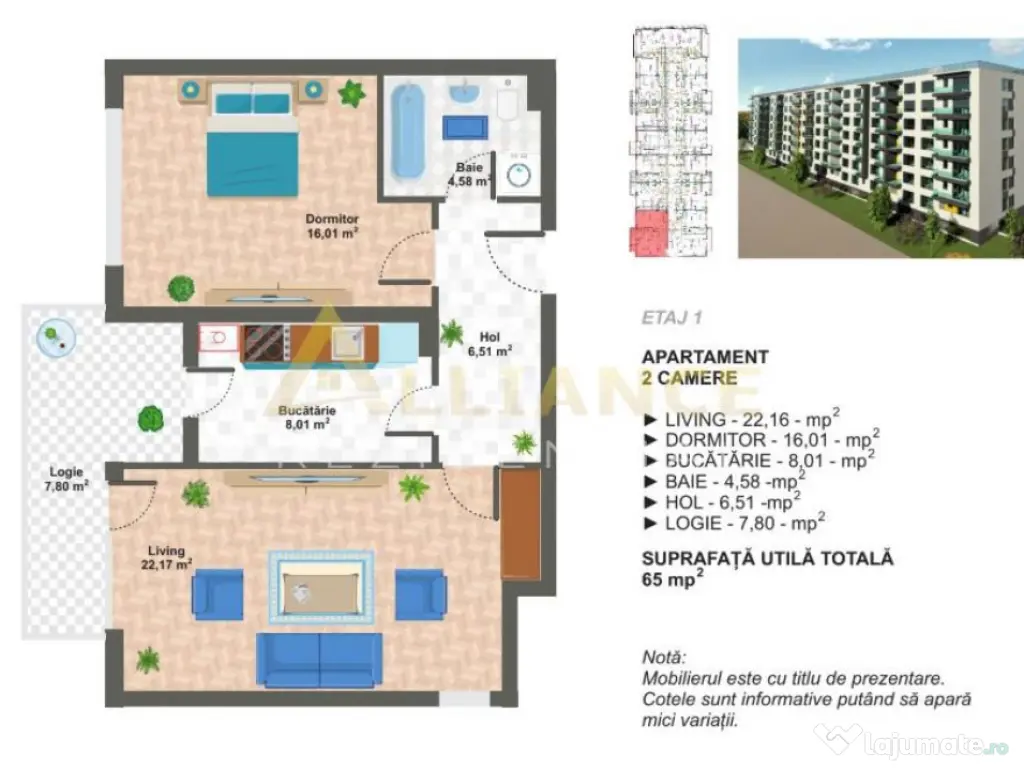 [OFERTA] Apartament 2 camere | Decomandat - 65 mp 