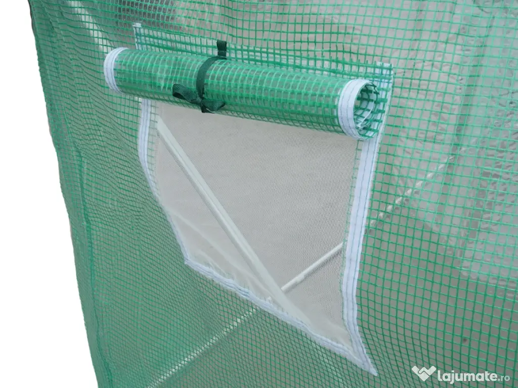 Sera Solar Gradina Tunel Cadru Otel Folie Polietilena Legume Plante 2x2x2m