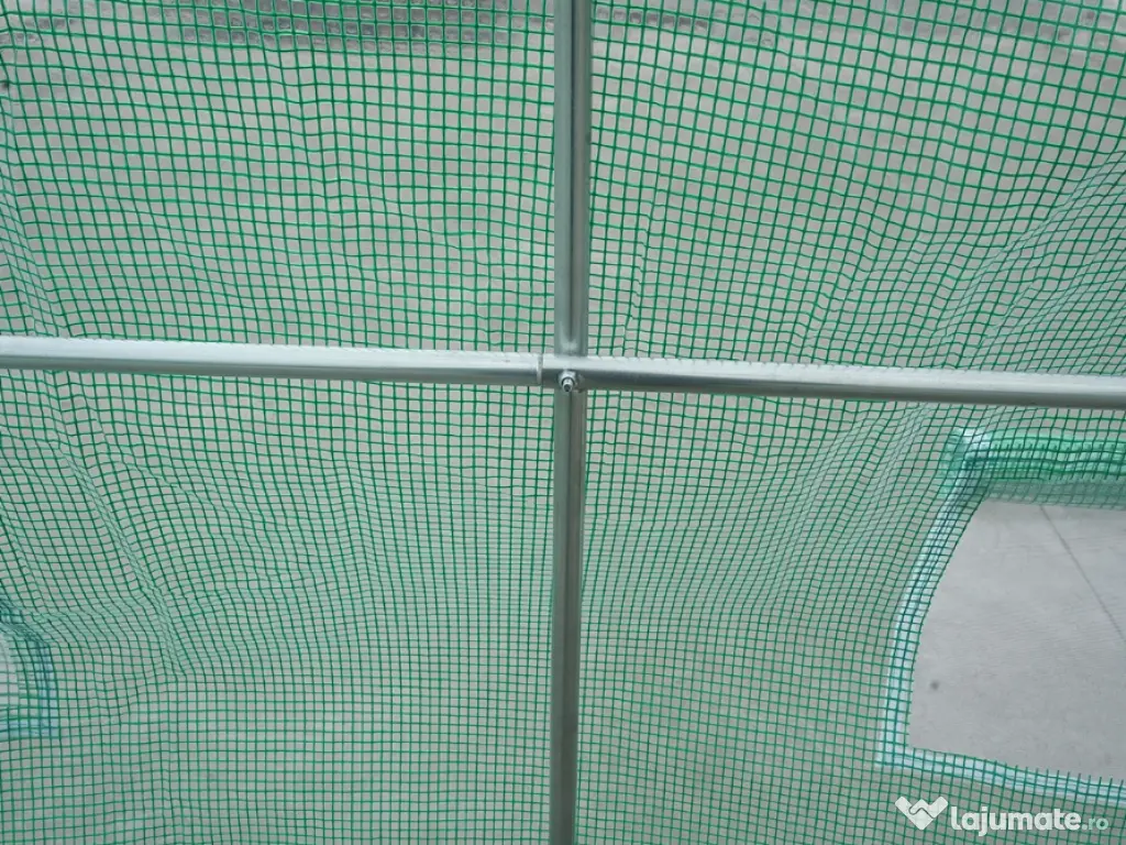 Sera Solar Gradina Tunel Cadru Otel Folie Polietilena Legume Plante 2x2x2m