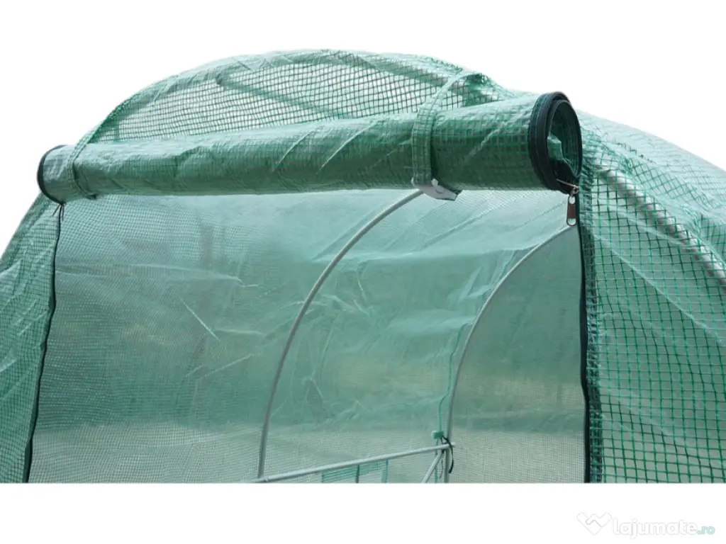 Sera Solar Gradina Tunel Cadru Otel Folie Polietilena Legume Plante 2x2x2m
