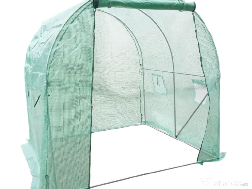 Sera Solar Gradina Tunel Cadru Otel Folie Polietilena Legume Plante 2x2x2m