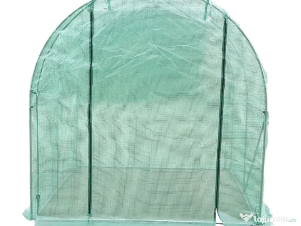 Sera Solar Gradina Tunel Cadru Otel Folie Polietilena Legume Plante 2x2x2m