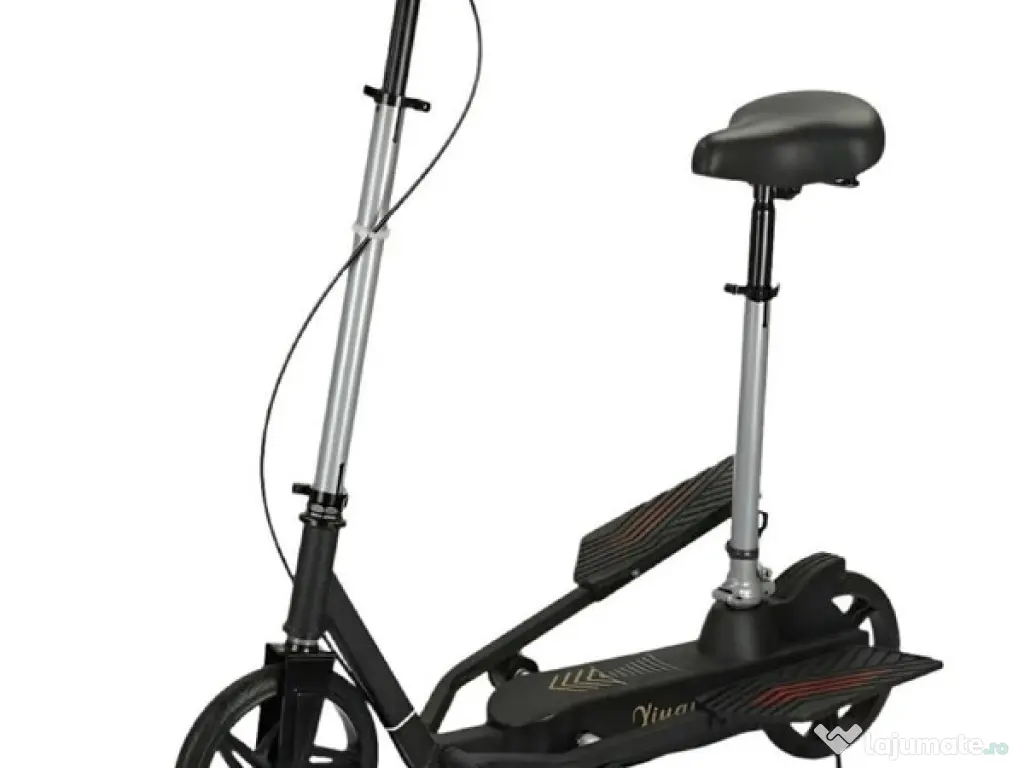 Trotineta Kinderauto Pegasus, cu pedale si scaun, reglabila, pliabila Black