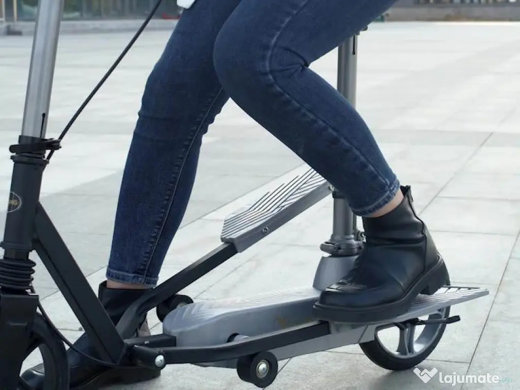 Trotineta Kinderauto Pegasus, cu pedale si scaun, reglabila, pliabila Black