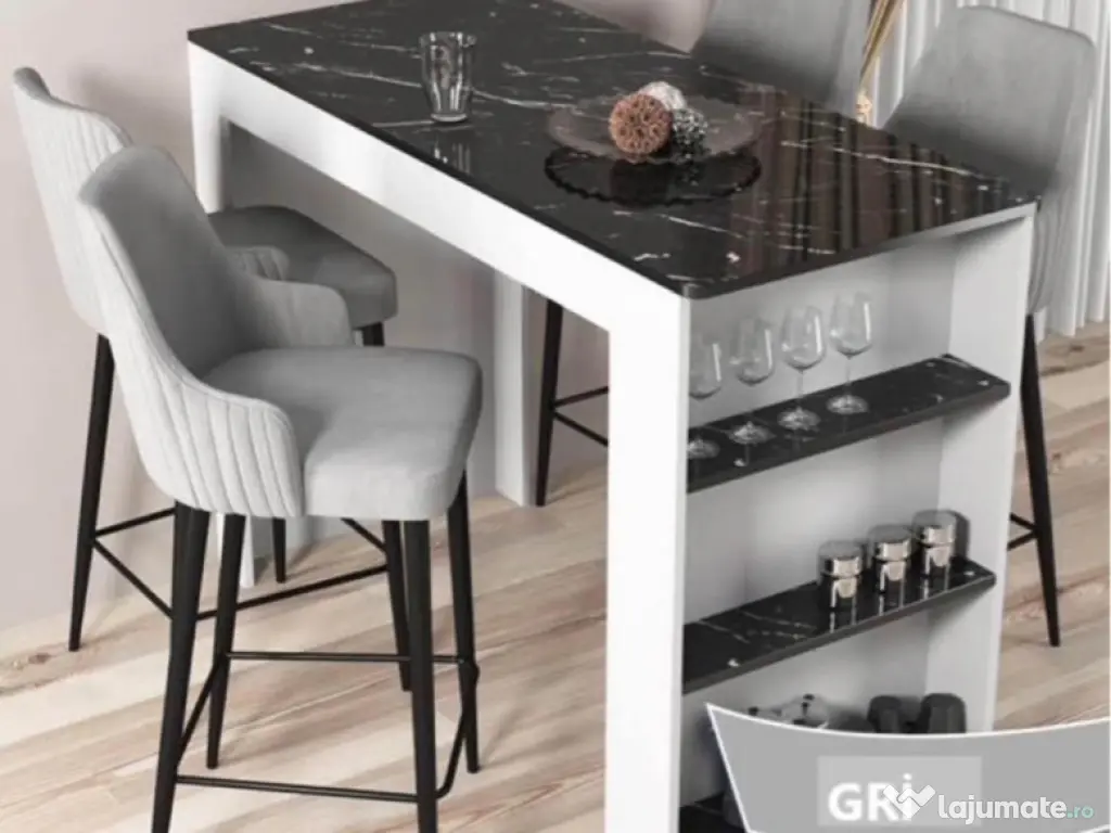 Set Nou Masă Bar Cu 4 Scaune 