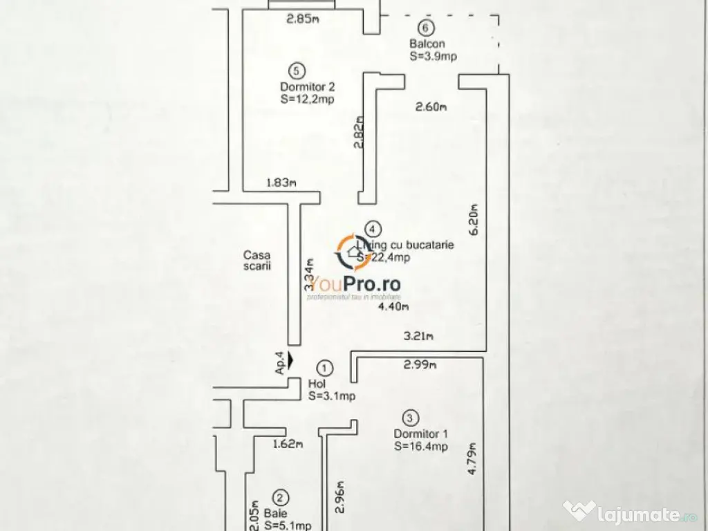 Decomandat 3 camere etaj 1 Mosnita Noua / Cartier Europa 
