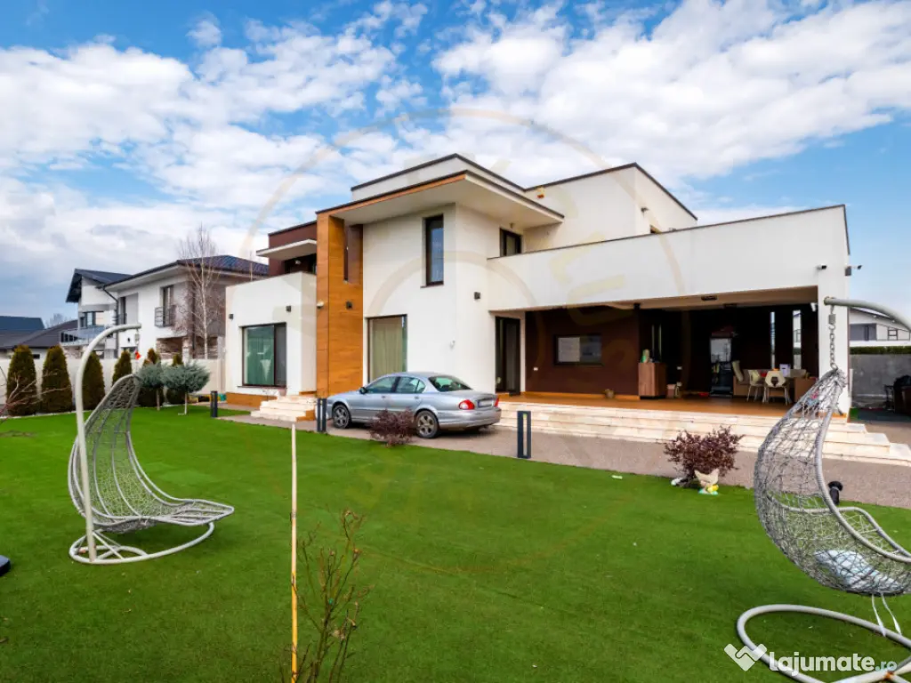 Vila moderna Mioveni | teren 1231 mp | terase, foisor si gar 