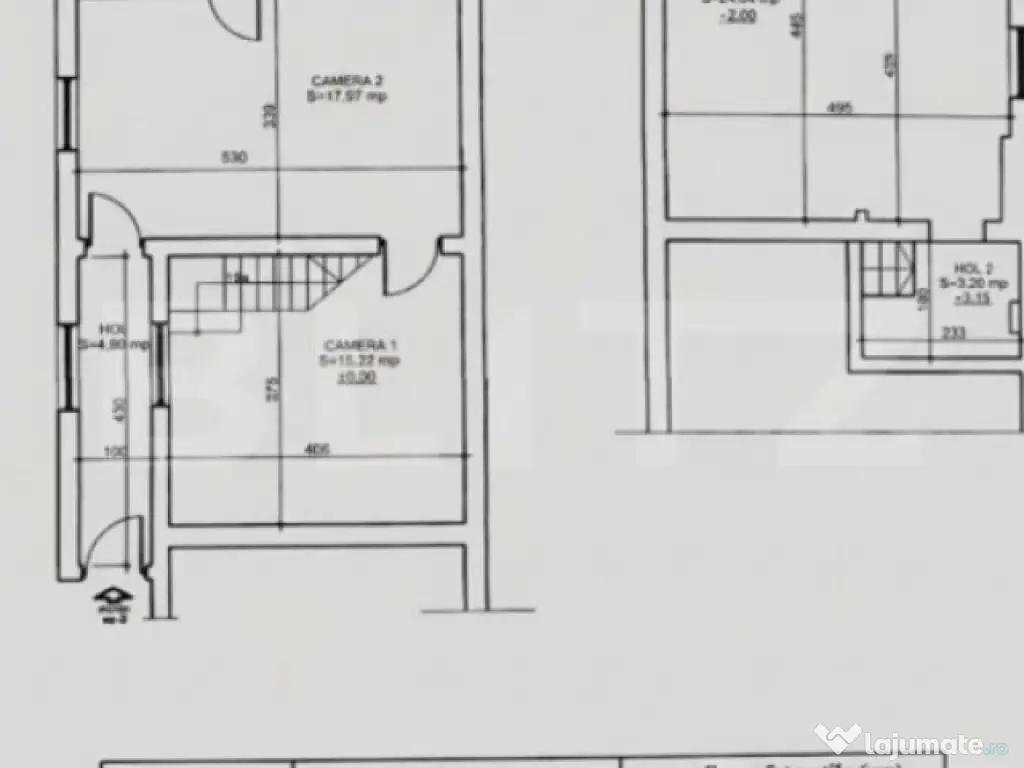 Apartament spațios cu 3 camere, 78 mp, dispus pe două nive 