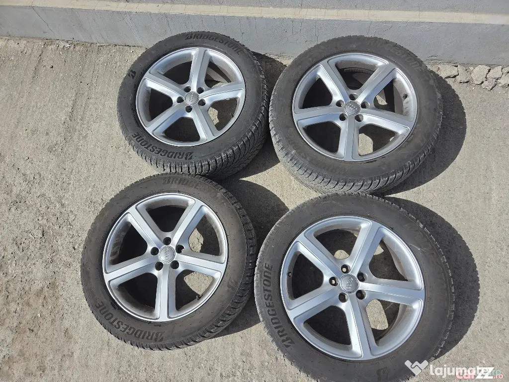 Set roti jante originale aliaj aluminiu argintiu Audi 5x112 R19 19" Q5 A4 A5 A6 