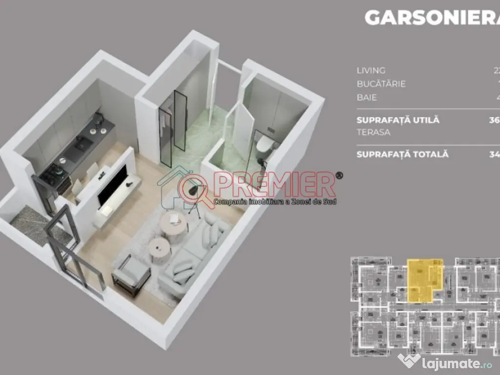 Garsoniera - Sos Oltenitei - Parc Laurentiu Raiciu 