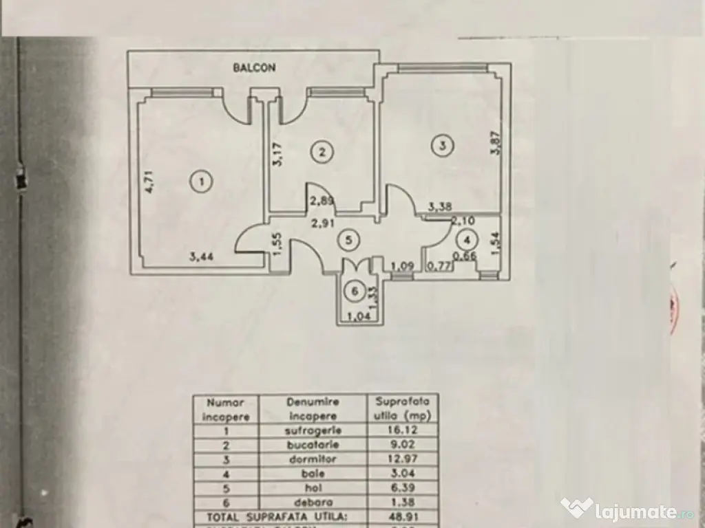Calarasilor Viziru - Apartament 2 camere decomandat, suprafa