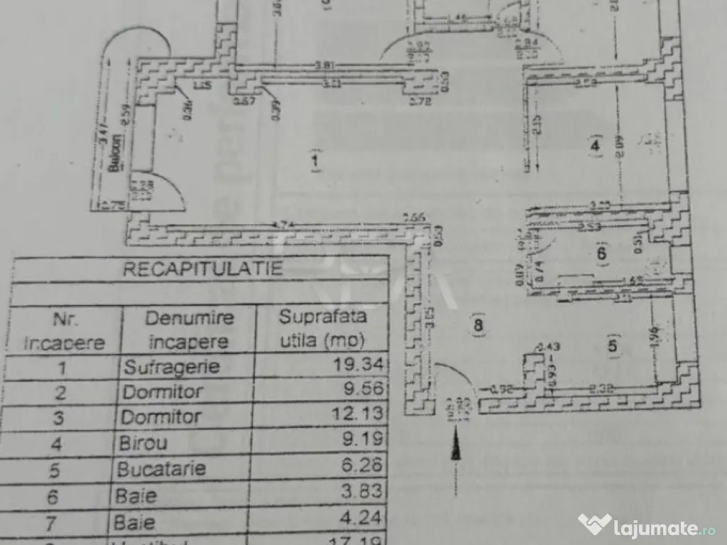 4 camere Dristor decomandat,inst. schimb.,et. 5,an 1987, met 