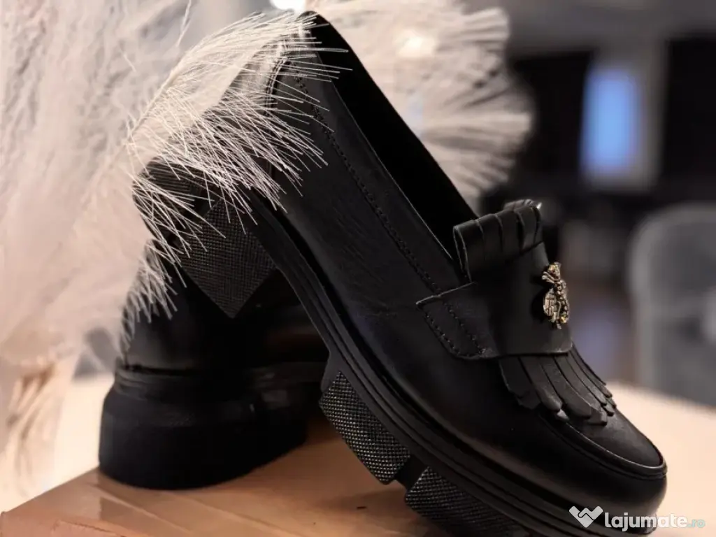 Pantofi dama, Mocasini din piele naturala
