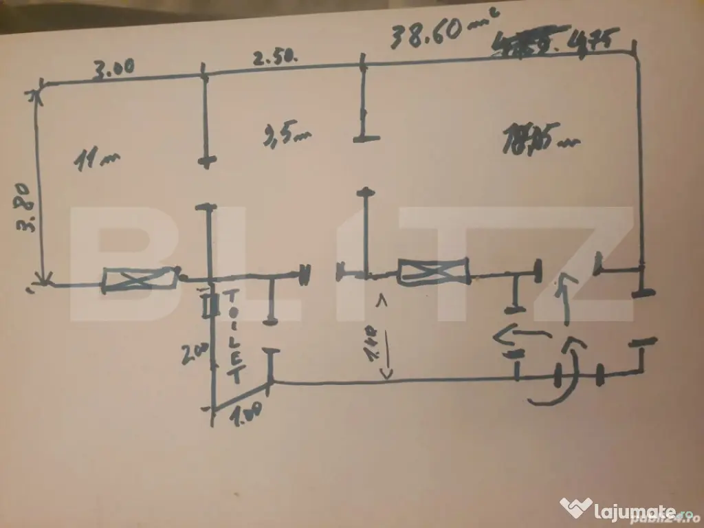 Apartament 3 camere, 39 mp, zona Iosefin