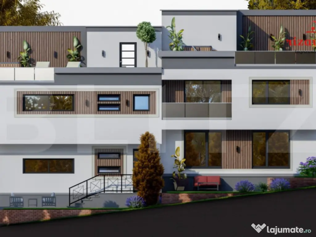 Apartament spațios 110 mp, 2 parcări, terasă și curte, f 