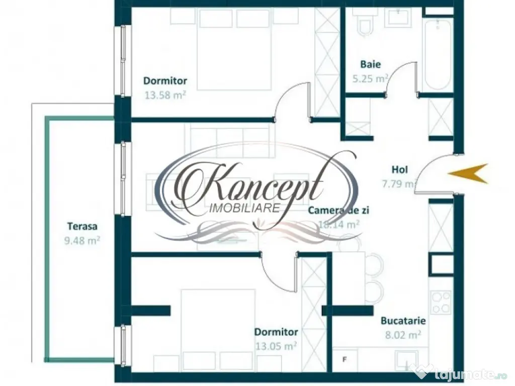 Aprtament finisat, cu CF, zona Leroy Merlin 