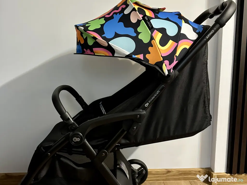 Carucior de vara Kinderkraft Apino, Happy Shapes 