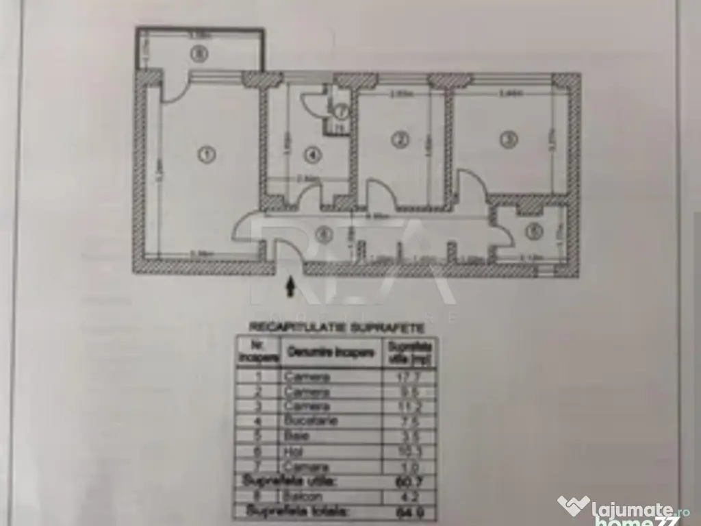 3 camere, 4/10, 65 mp, bloc 1978-Drumul Taberei 