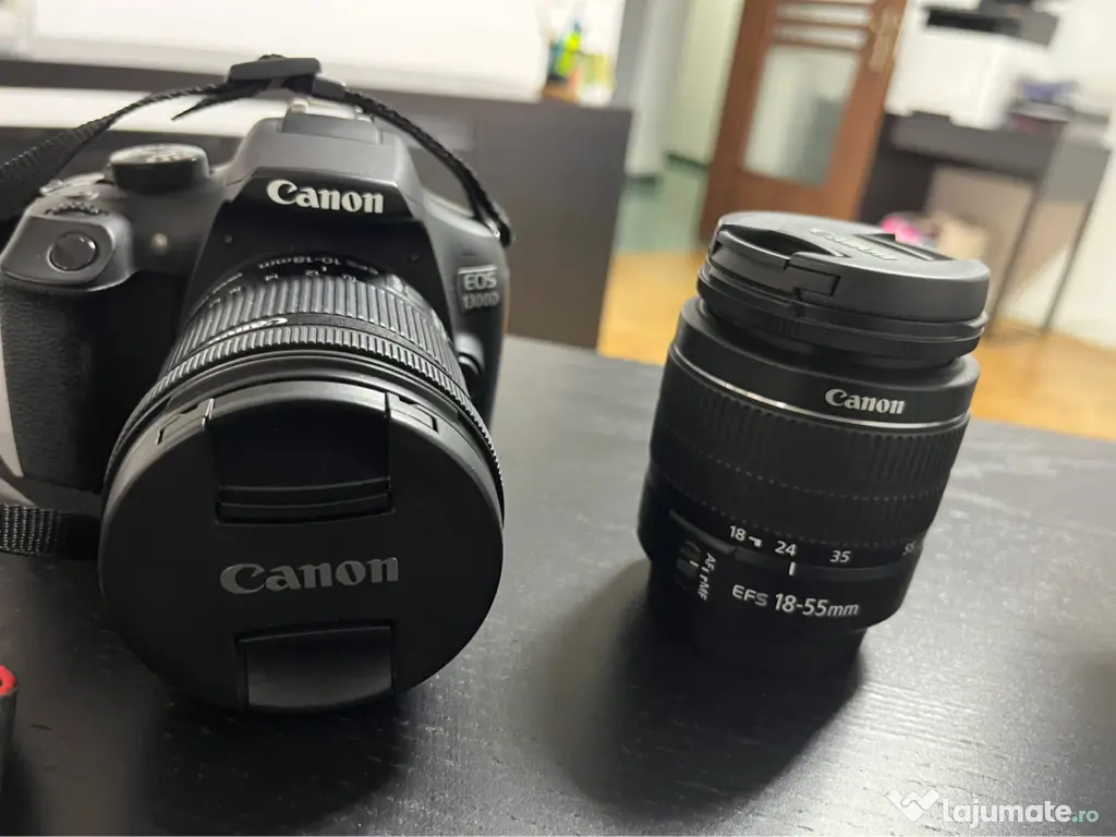 Aparat foto Canon EOS 1300 D plus 2 obiective și geantă 