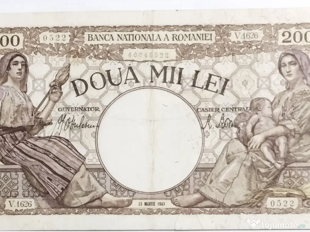 Doua bancnote de COLECȚIE 2000 LEI 1943 - Regatul României 