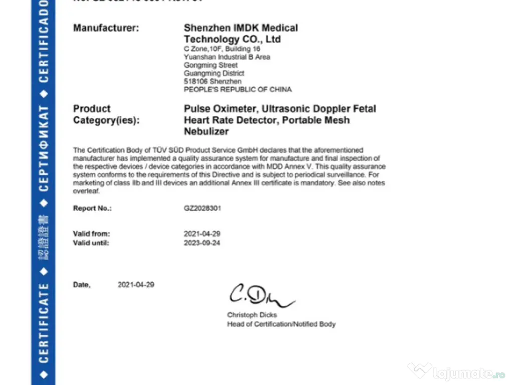 Aparat aerosoli IMDK YM-3R9 