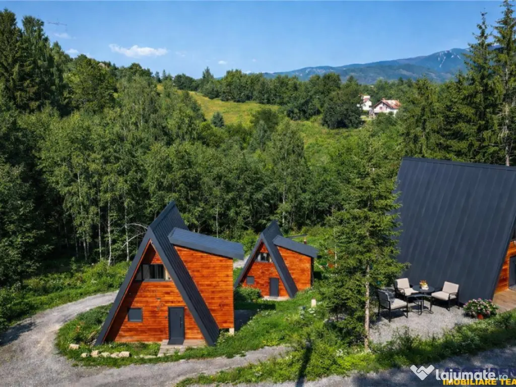 Ansamblu de 3 case, tip A frame, Moieciu de Jos, constructie 