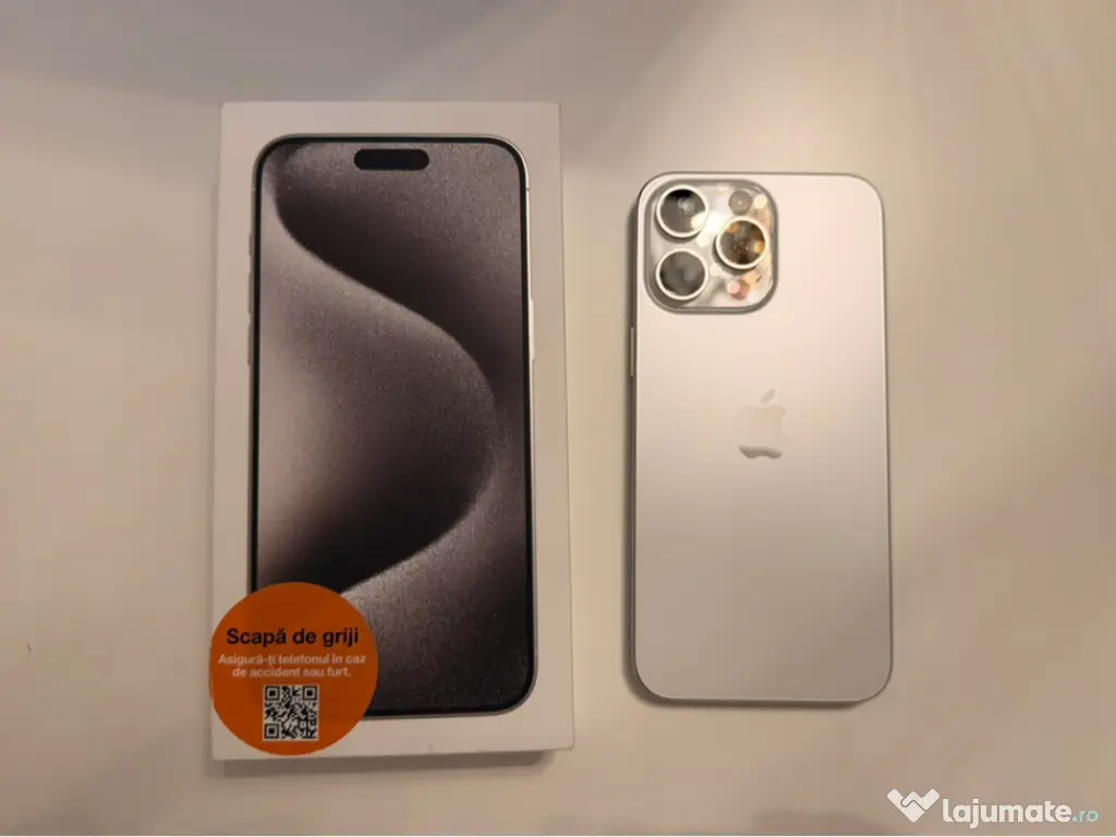 iPhone 15 pro max, White Titanium 