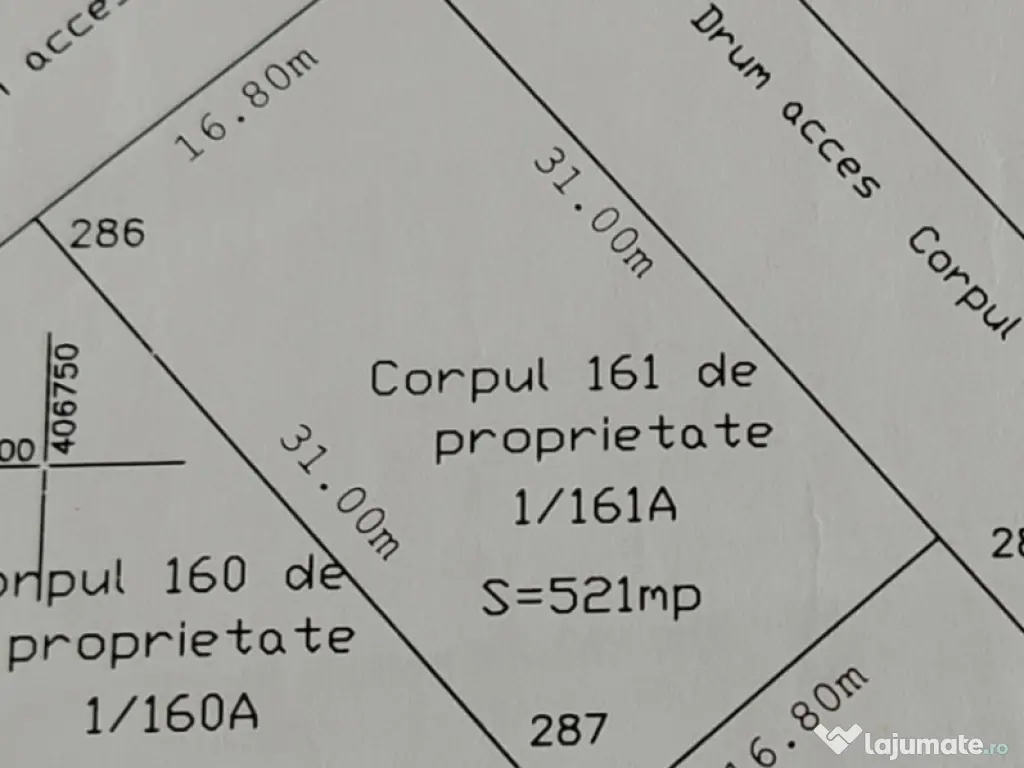 Teren extravilan 521 mp ADRILEX