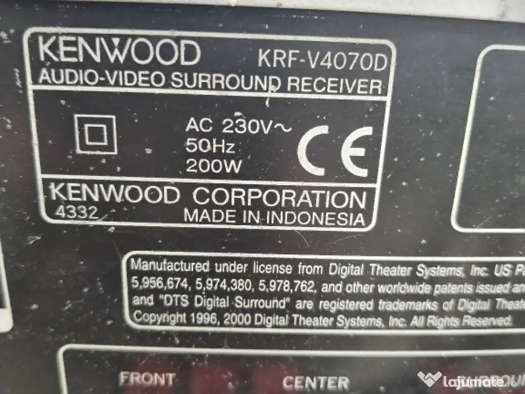 Amplituner Kenwood KRF-V4070d nefuncțional 