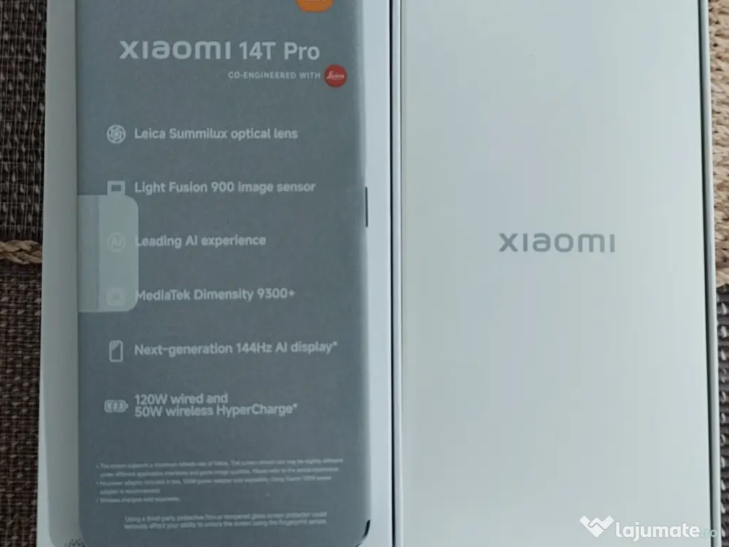 Telefon mobil Xiaomi 14T Pro, 12GB RAM, 512GB, 5G, Titan Black 0Minute !! 