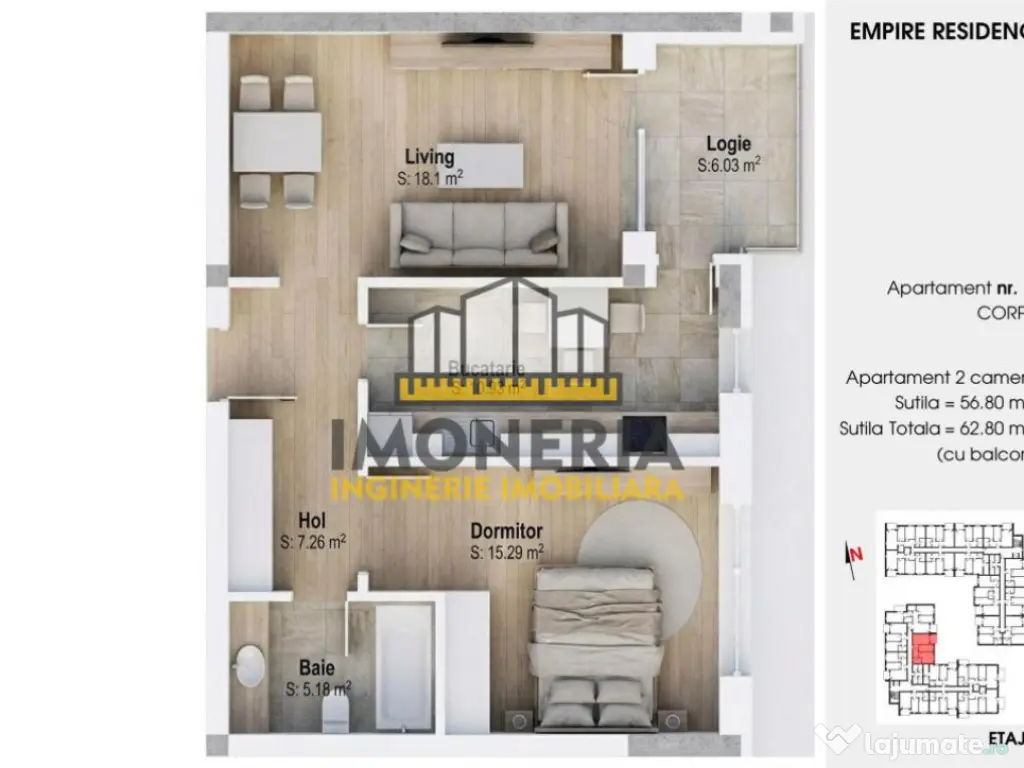Empire Tornadei 2 – Comision 0% – 2 camere premium