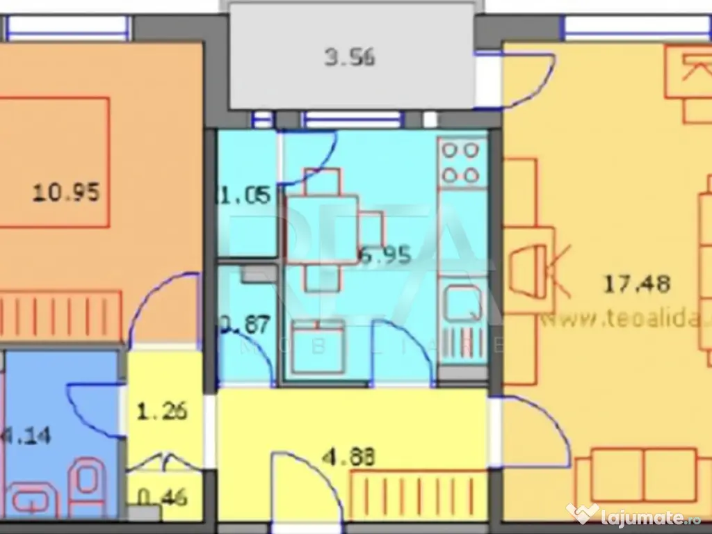 2 camere, 5/8, 51mp, bloc 1985- Crangasi-Str. 9 Mai 