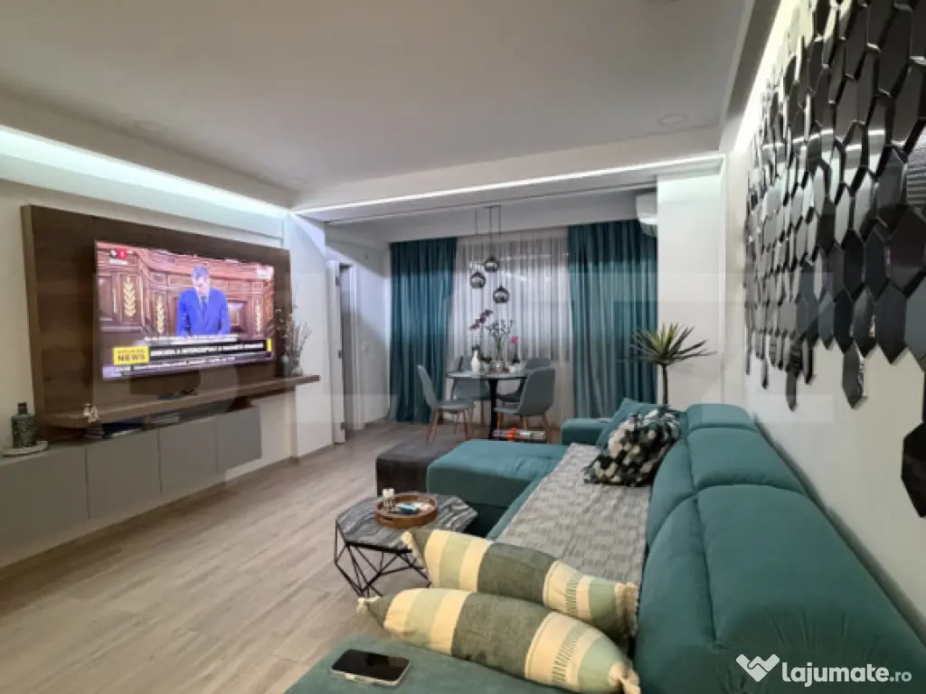 Apartament 3 camere, bloc nou, mobilat utilat, 71,9 mpu, G. 