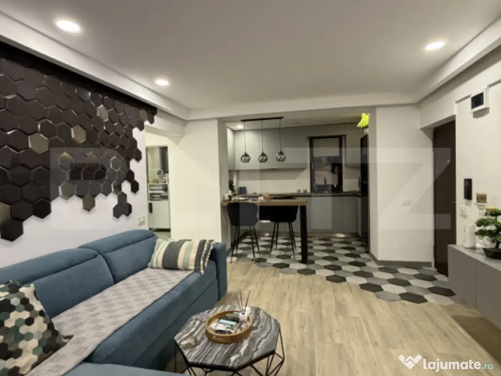 Apartament 3 camere, bloc nou, mobilat utilat, 71,9 mpu, G. 