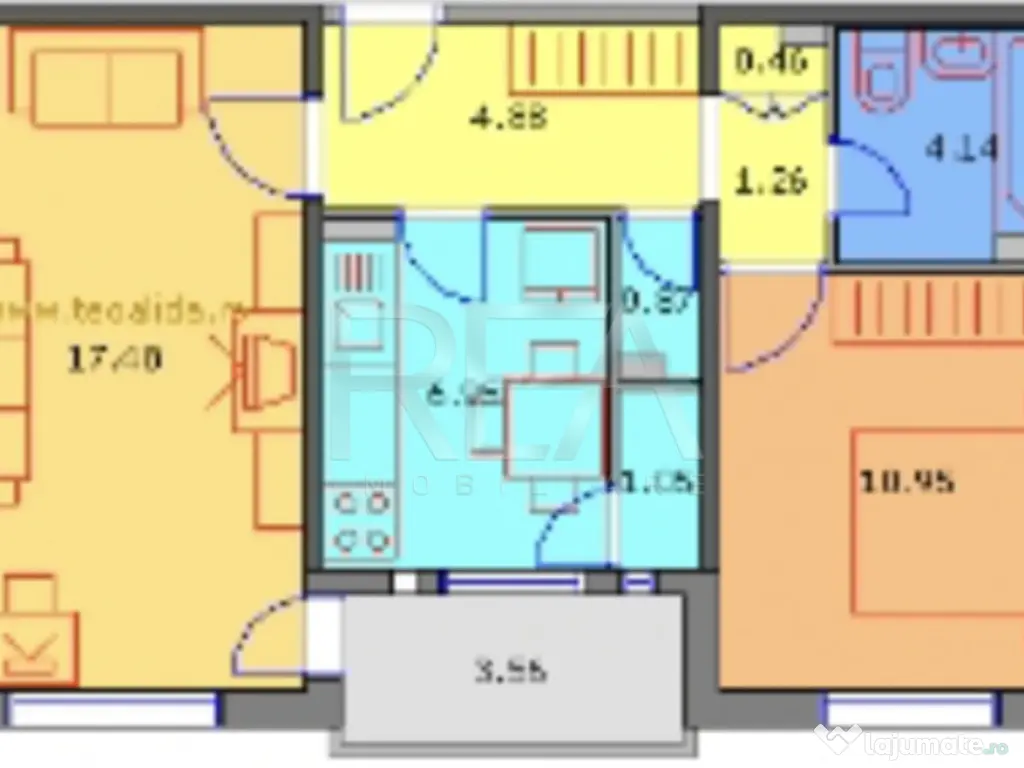 2 camere, decomandat, et 1/8, centrala-Gorjului, Str Moinest 