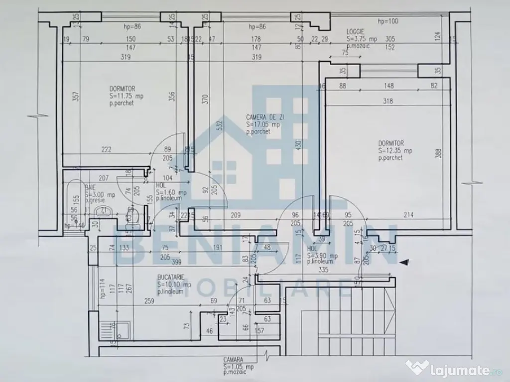 3 decomandate - parter - 65mp - centrala - gol - Scriitor... 