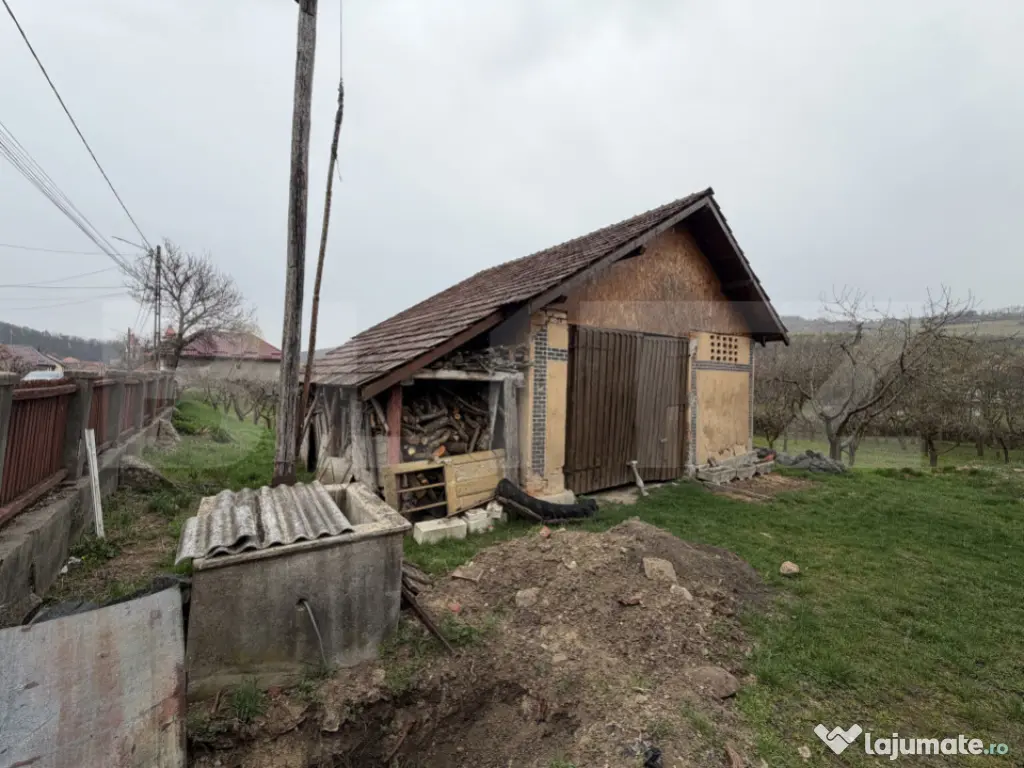 Casă cu 2 camere și un teren de 1000 mp 